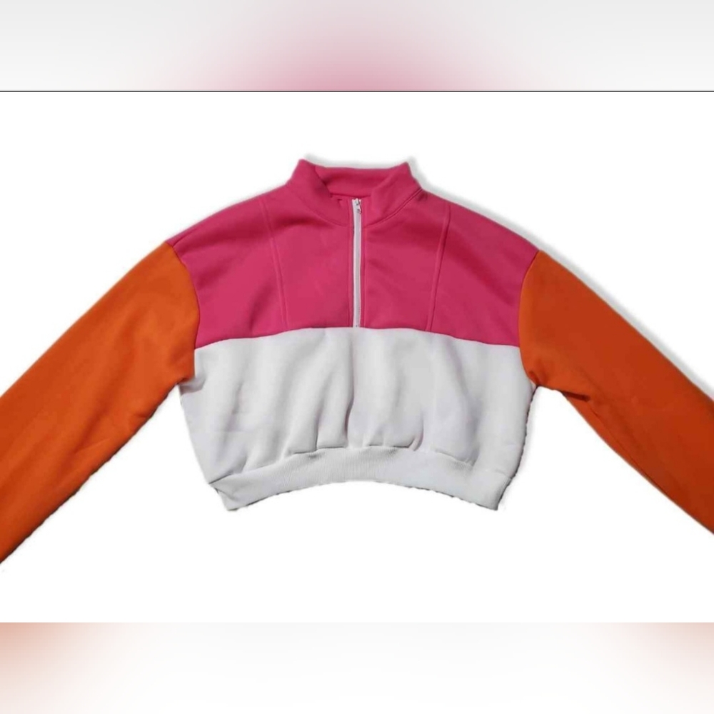 Quarter Zip Crop Sweatshirt